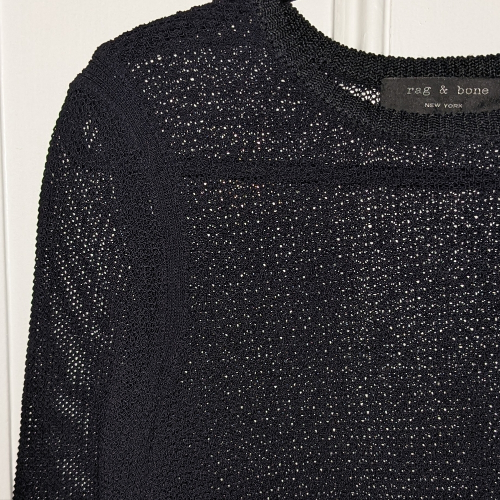 Rag & Bone Netted Crew Neck Long Sleeve Sweatshirt